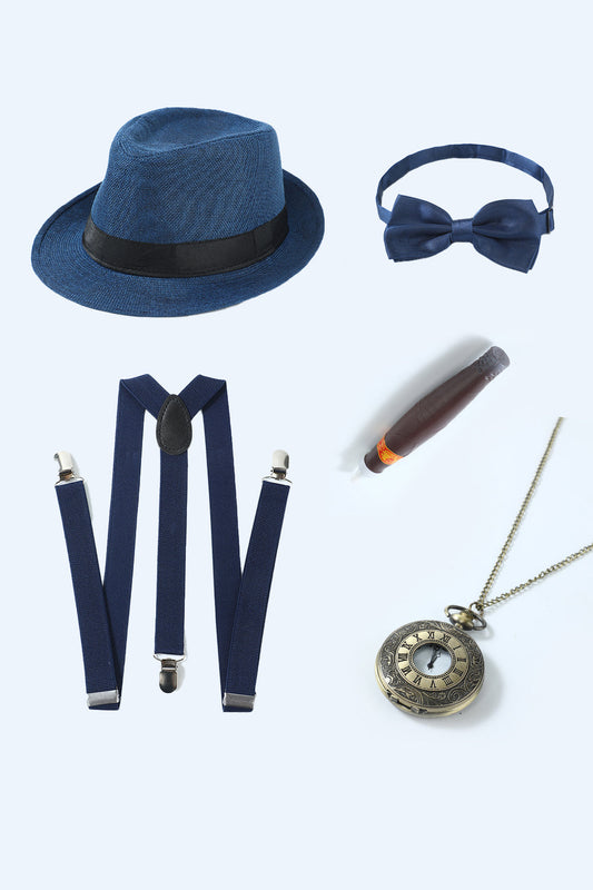 Juego de accesorios azul de 1920 para hombre