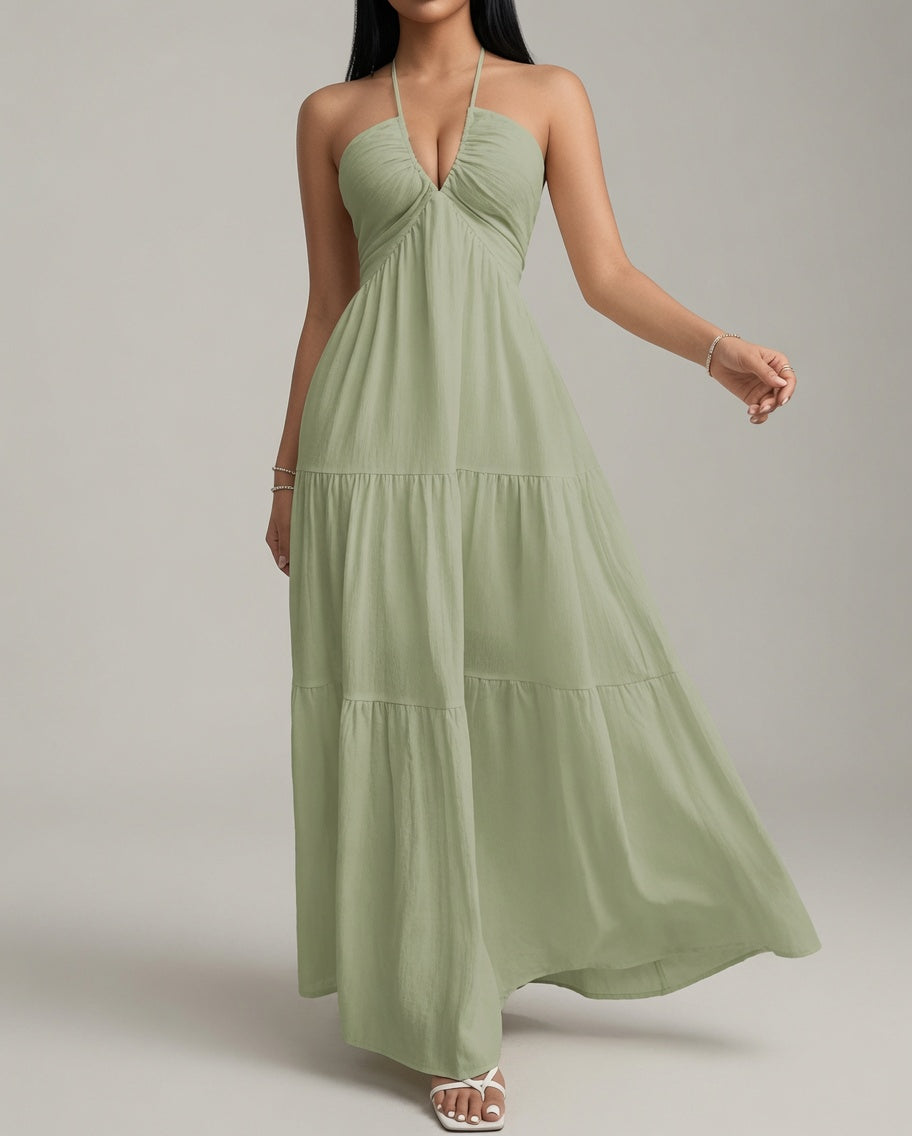 Verano Muse™ Essential Tank Maxi Dress - Sleeveless A-Line Beach Vacation Dress | Minimalist Loose-Fit
