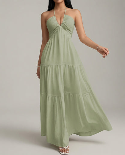 Verano Muse™ Essential Tank Maxi Dress - Sleeveless A-Line Beach Vacation Dress | Minimalist Loose-Fit