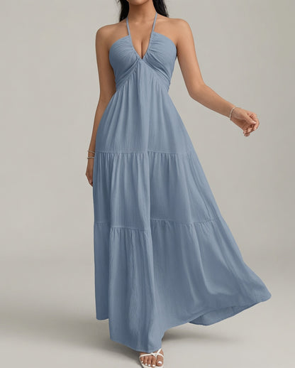Verano Muse™ Essential Tank Maxi Dress - Sleeveless A-Line Beach Vacation Dress | Minimalist Loose-Fit