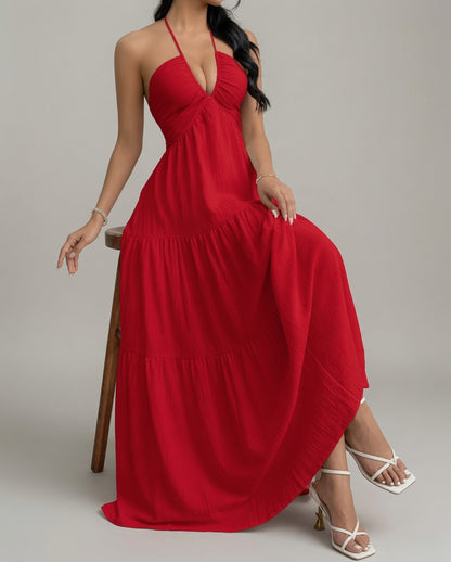 Verano Muse™ Essential Tank Maxi Dress - Sleeveless A-Line Beach Vacation Dress | Minimalist Loose-Fit