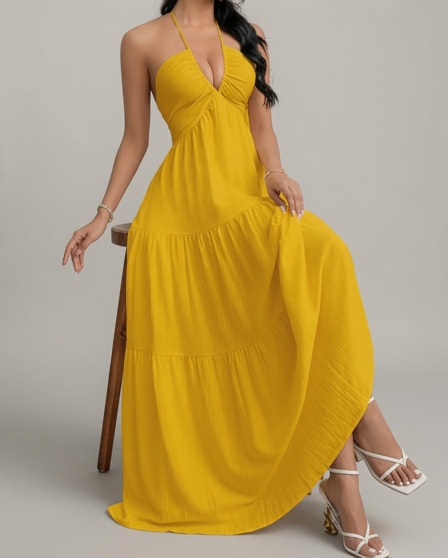 Verano Muse™ Essential Tank Maxi Dress - Sleeveless A-Line Beach Vacation Dress | Minimalist Loose-Fit