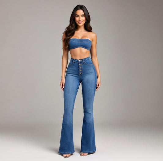 Verano Muse™ Explosive Style High-waisted Wide-leg Women's Jeans