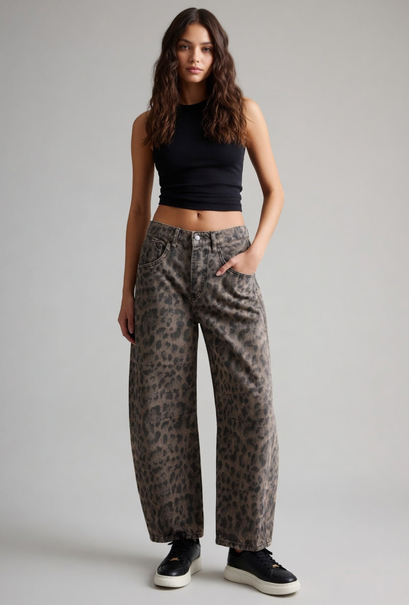 Verano Muse™ High Stretch Mid-Rise Barrel Jeans Fashion Wide Leg Shape