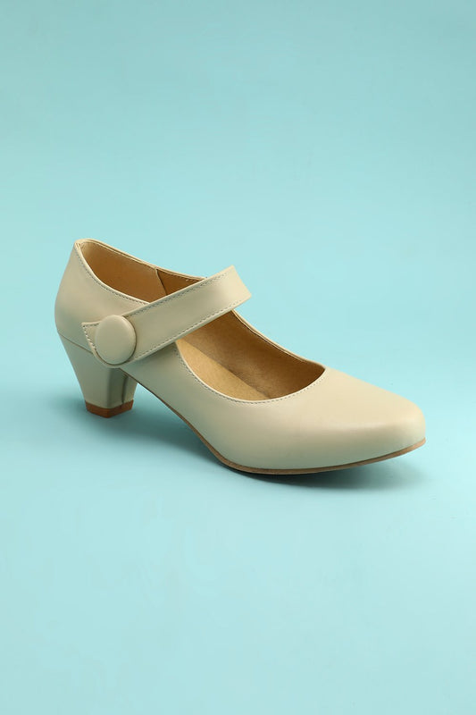 Creamy Ankle Strap Heels
