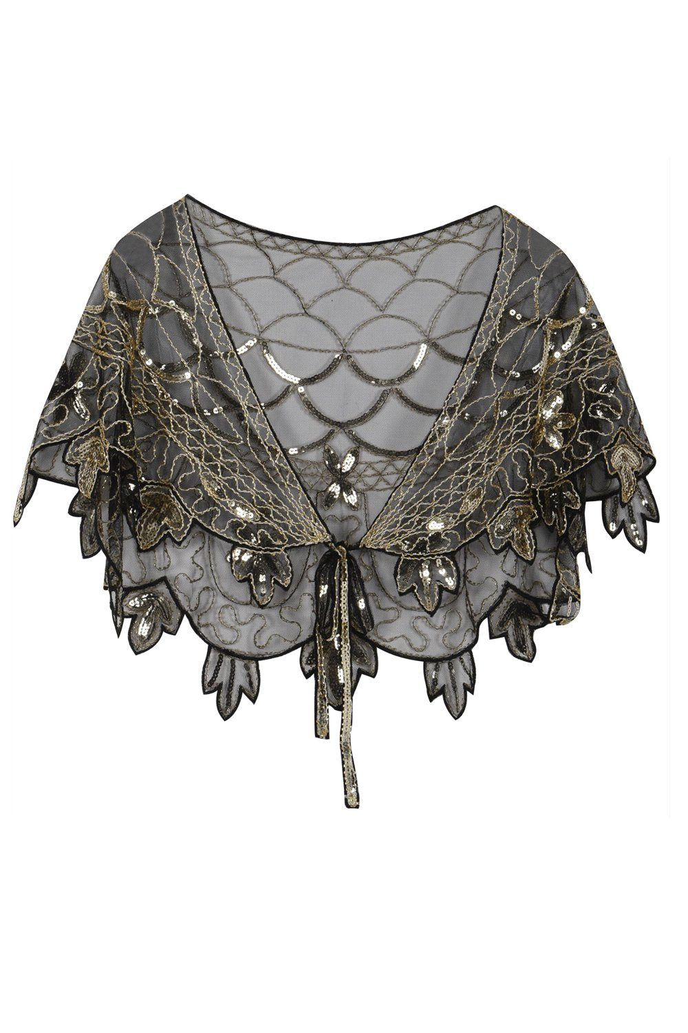 1920s Flower Sequin Women's Cape