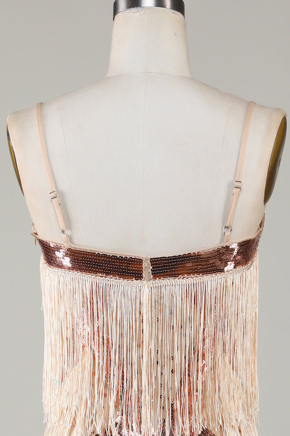 Black Spaghetti Straps Sequins 1920s Dress with Fringes