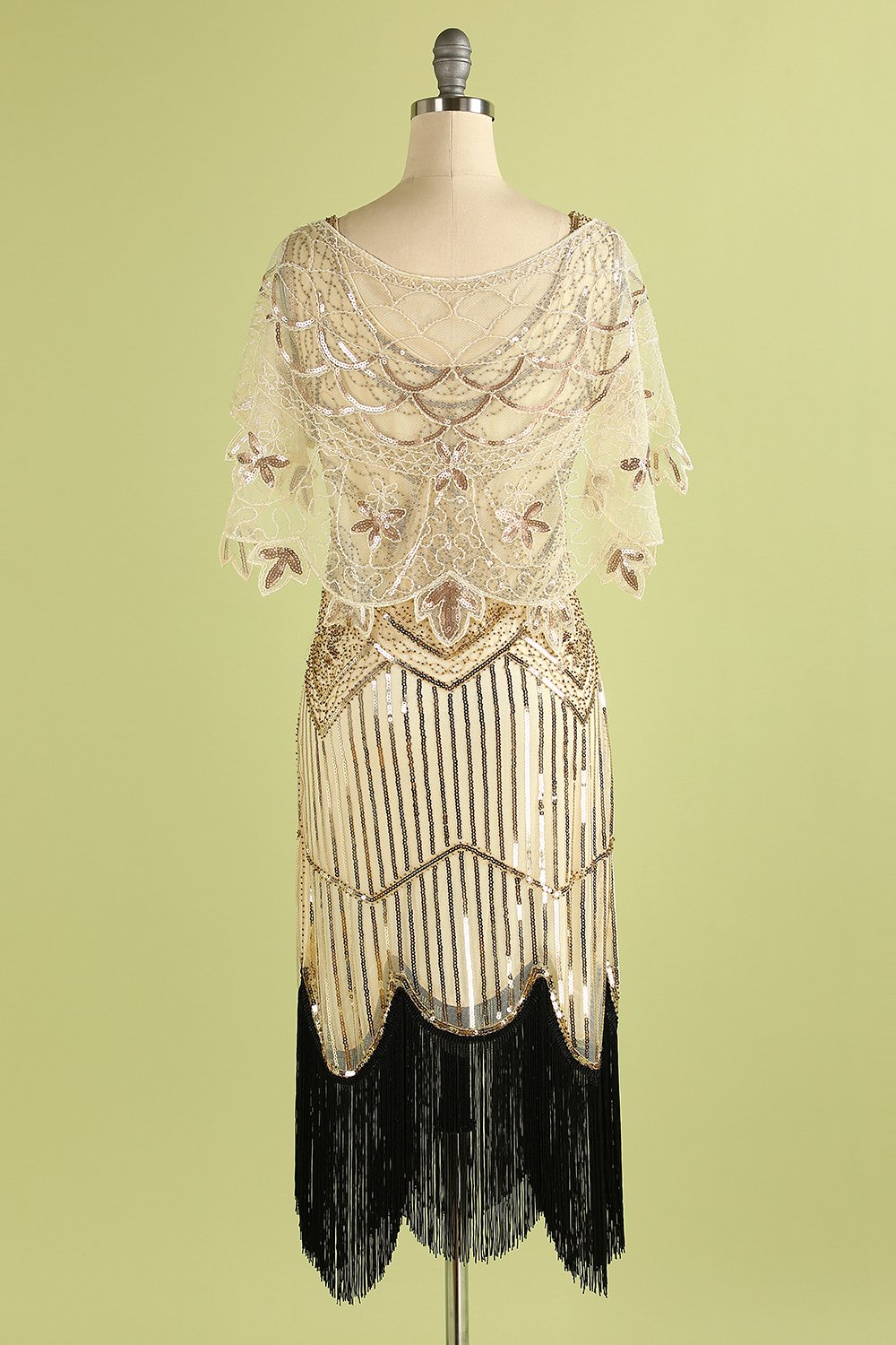 Cape à sequins pour femme années 1920