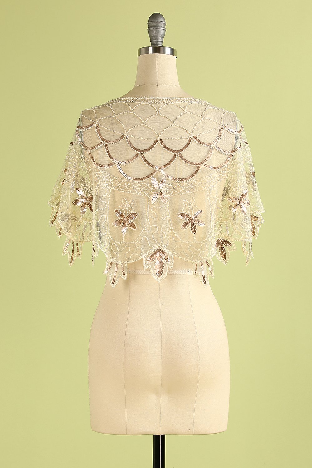 Cape à sequins pour femme années 1920