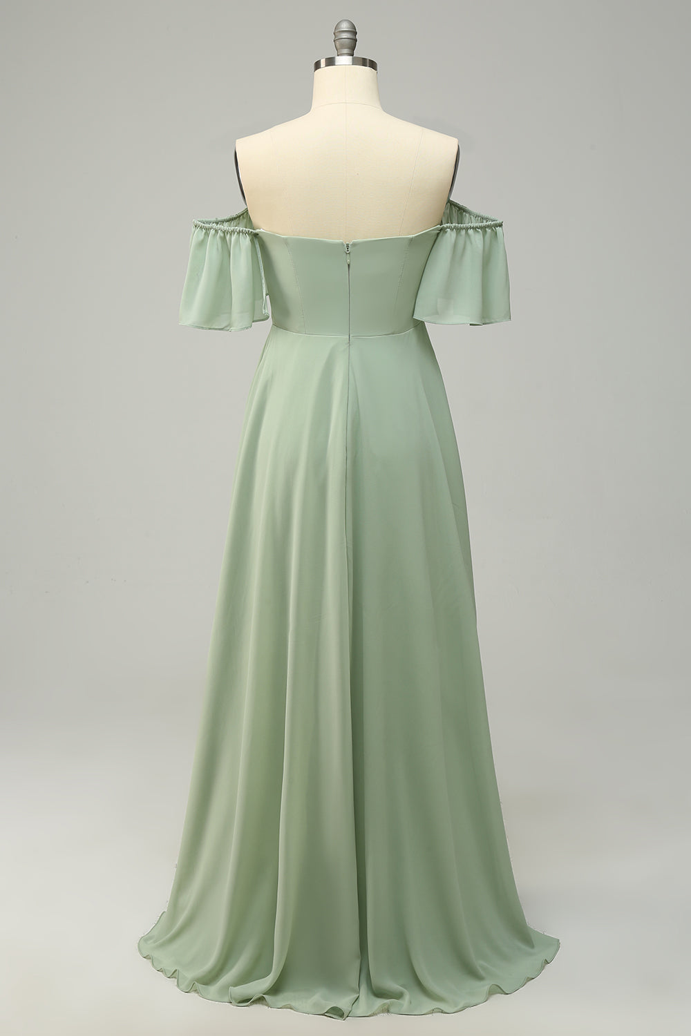 Robe de demoiselle d'honneur longue jaune à épaules dénudées