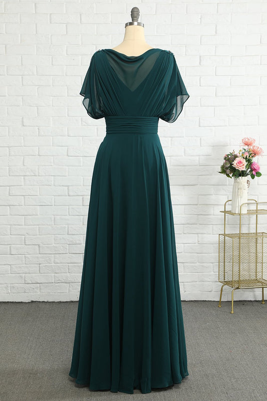 Robe de mère en mousseline vert