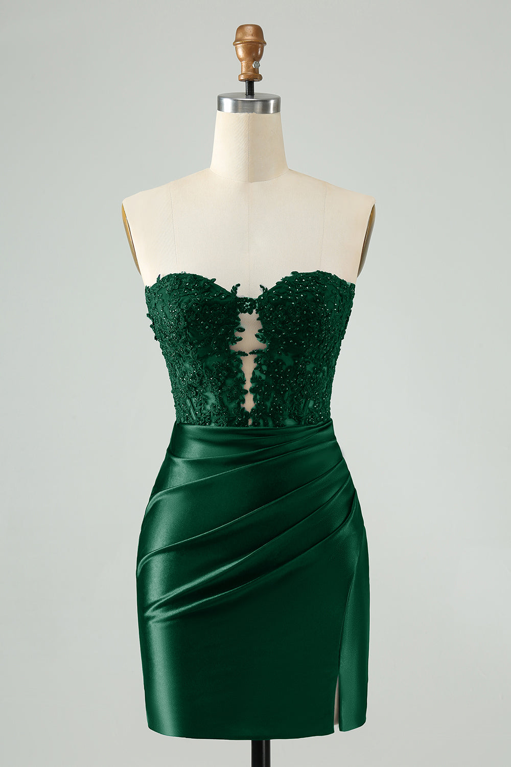 Robe de bal de promo moulante bleu roi scintillante avec découpes et dentelle, sans bretelles