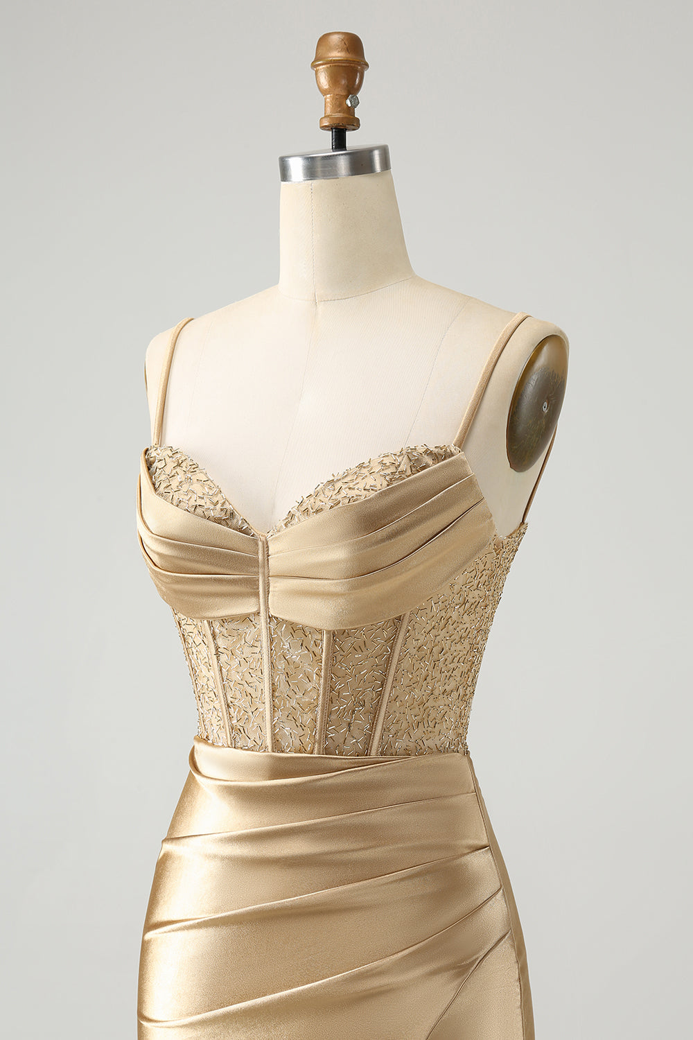 Élégante Robe de Soirée Fourreau Rouge en Satin avec Corset à Bretelles Fines et Fente