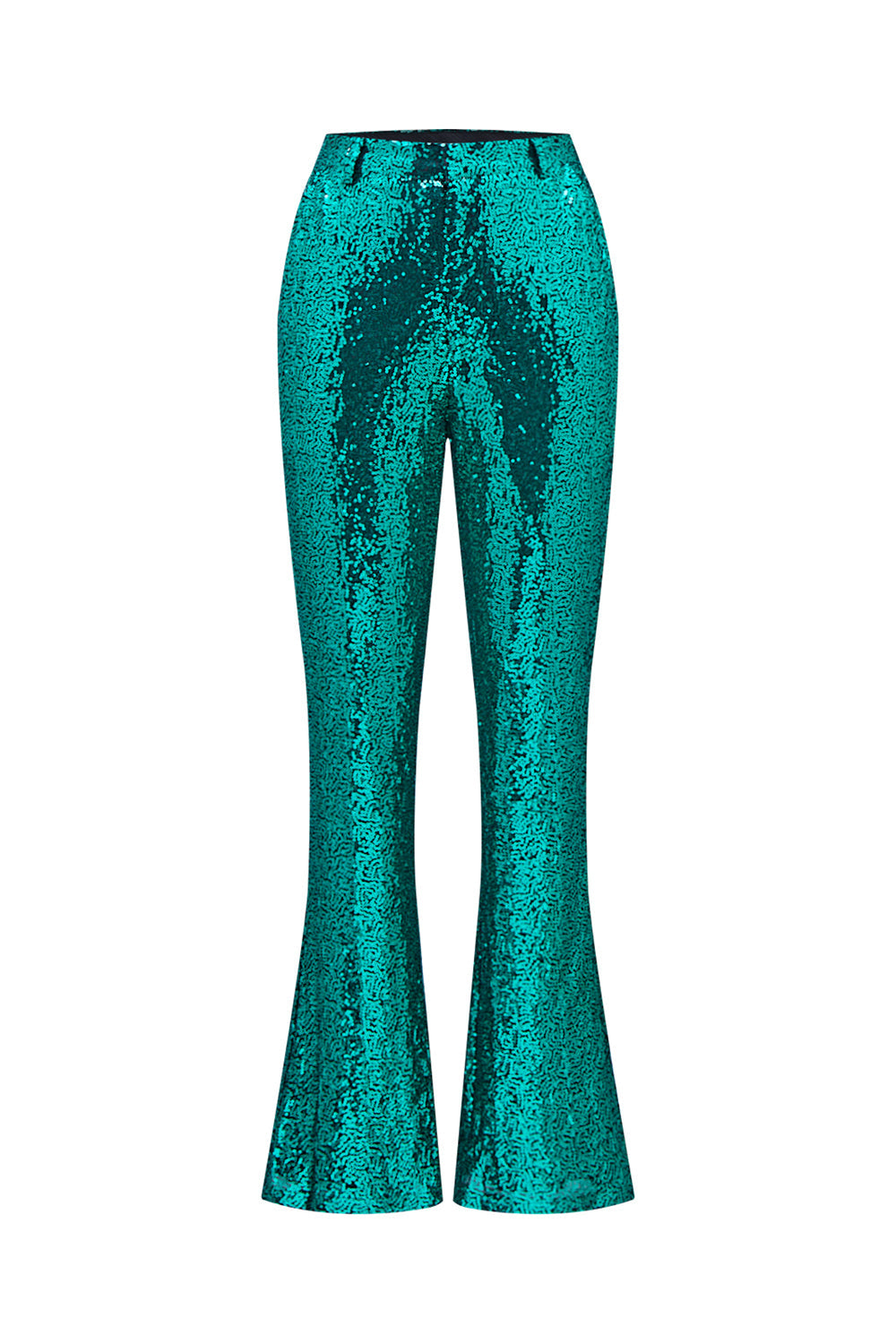 Glitter Green Sequins Notched Lapel Women's Suits with Belt