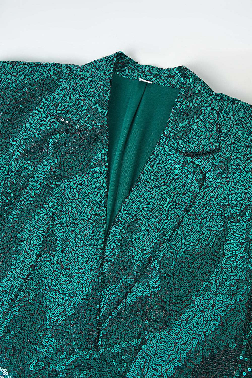Glitter Green Sequins Notched Lapel Women's Suits with Belt