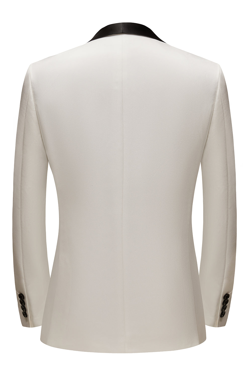 Costume 3 pièces homme à revers châle blanc
