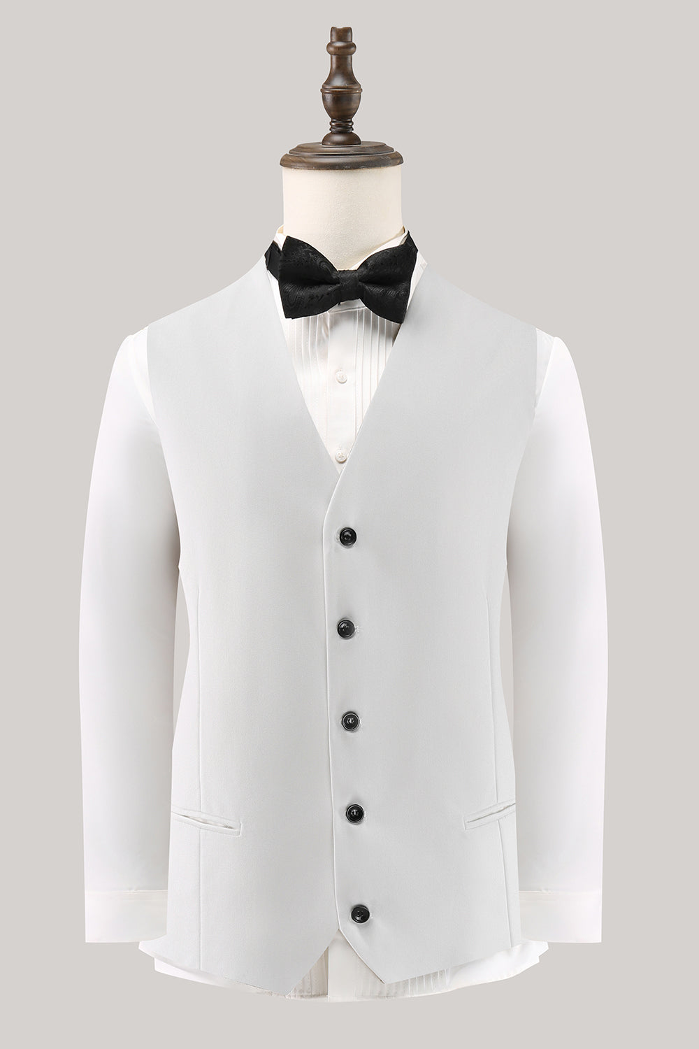 Costumes de bal pour hommes, 3 pièces, revers châle blanc, un bouton