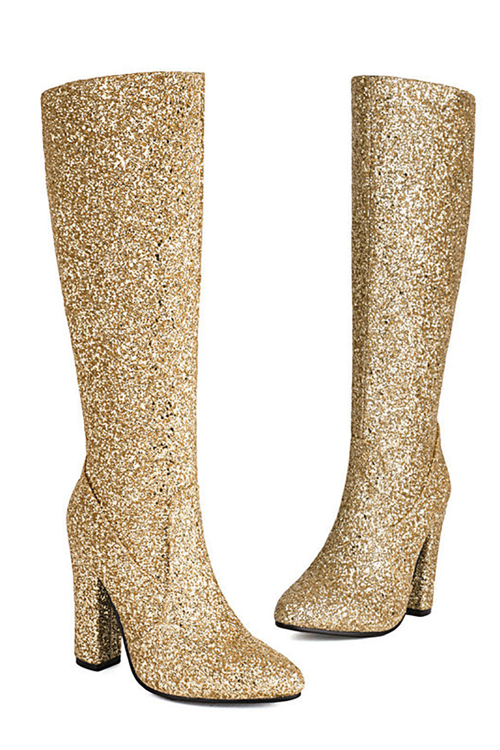 Botas vaqueras de tacón alto azul brillante