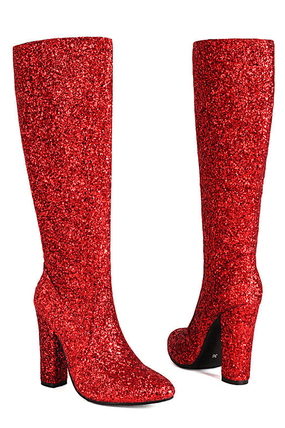 Botas vaqueras de tacón alto azul brillante