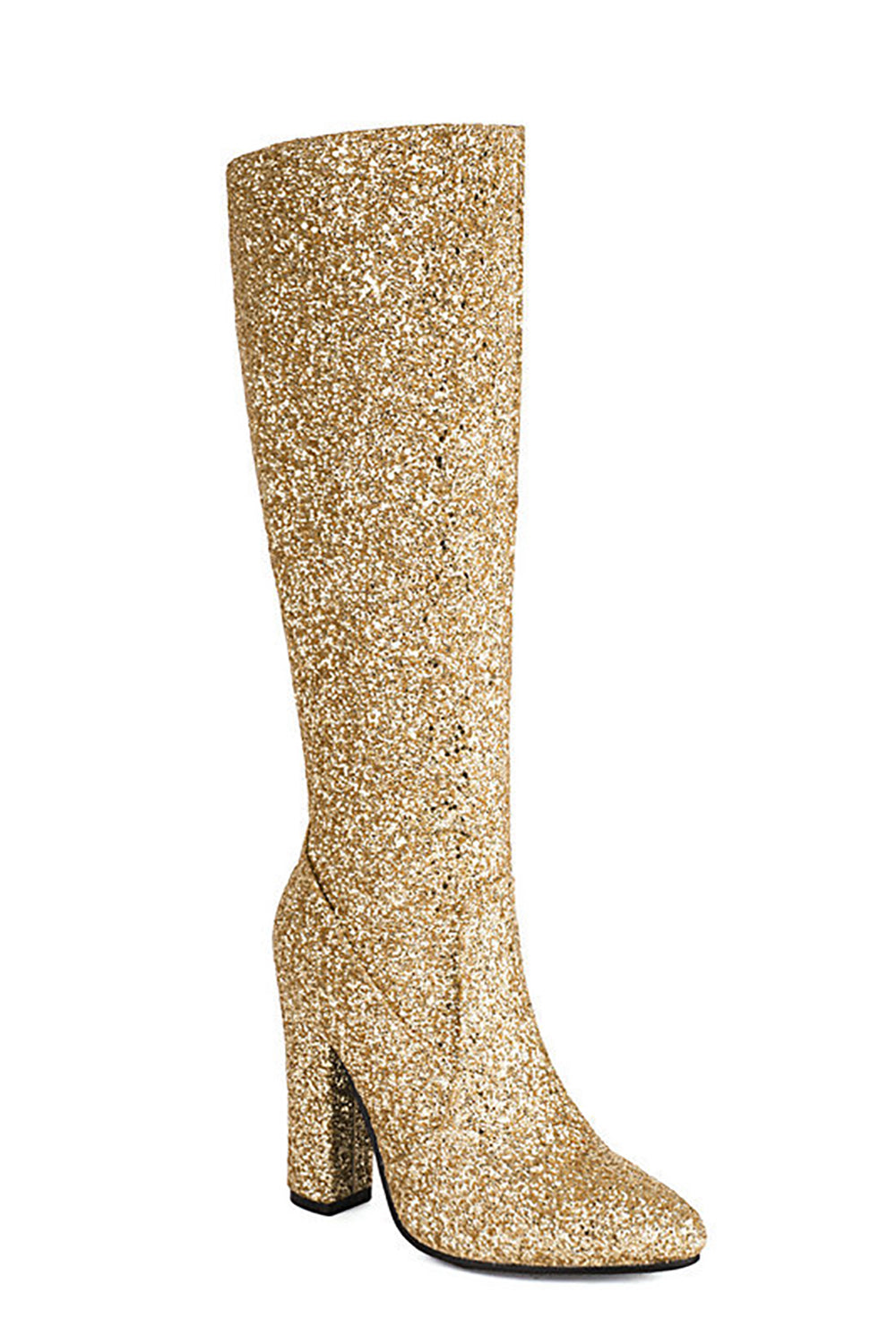 Botas vaqueras de tacón alto azul brillante