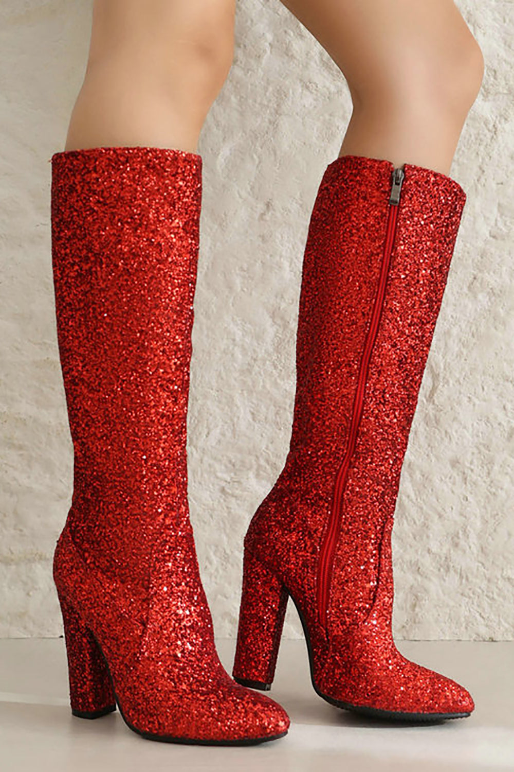 Botas vaqueras de tacón alto azul brillante