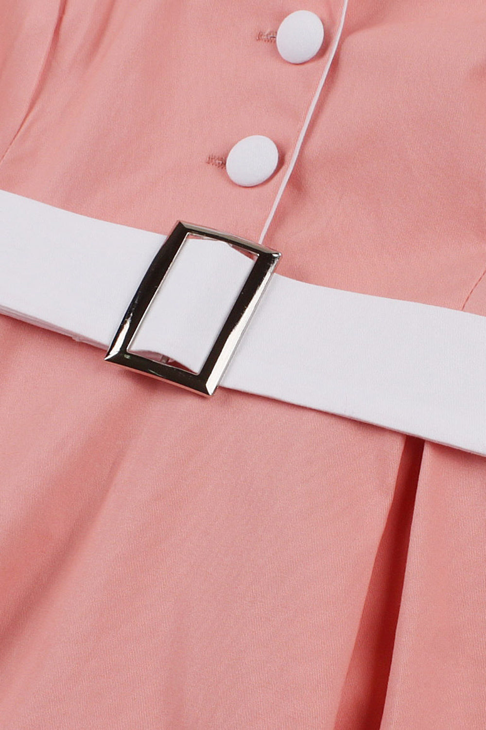 Robe trapèze vintage années 50 col revers rose poudré