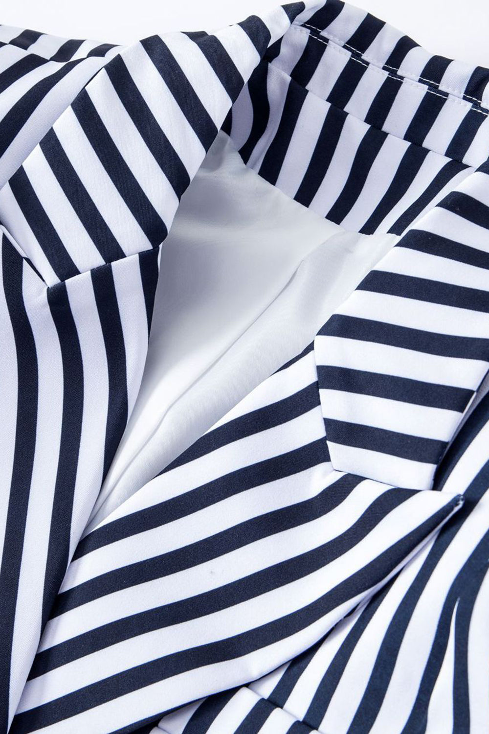 Blazer rayé blanc et bleu pour femme