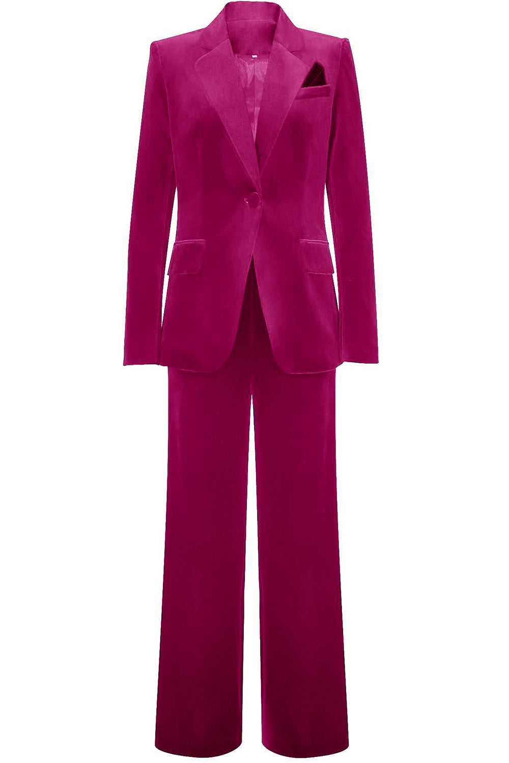Royal Blue Velvet Single Button Women's Suits