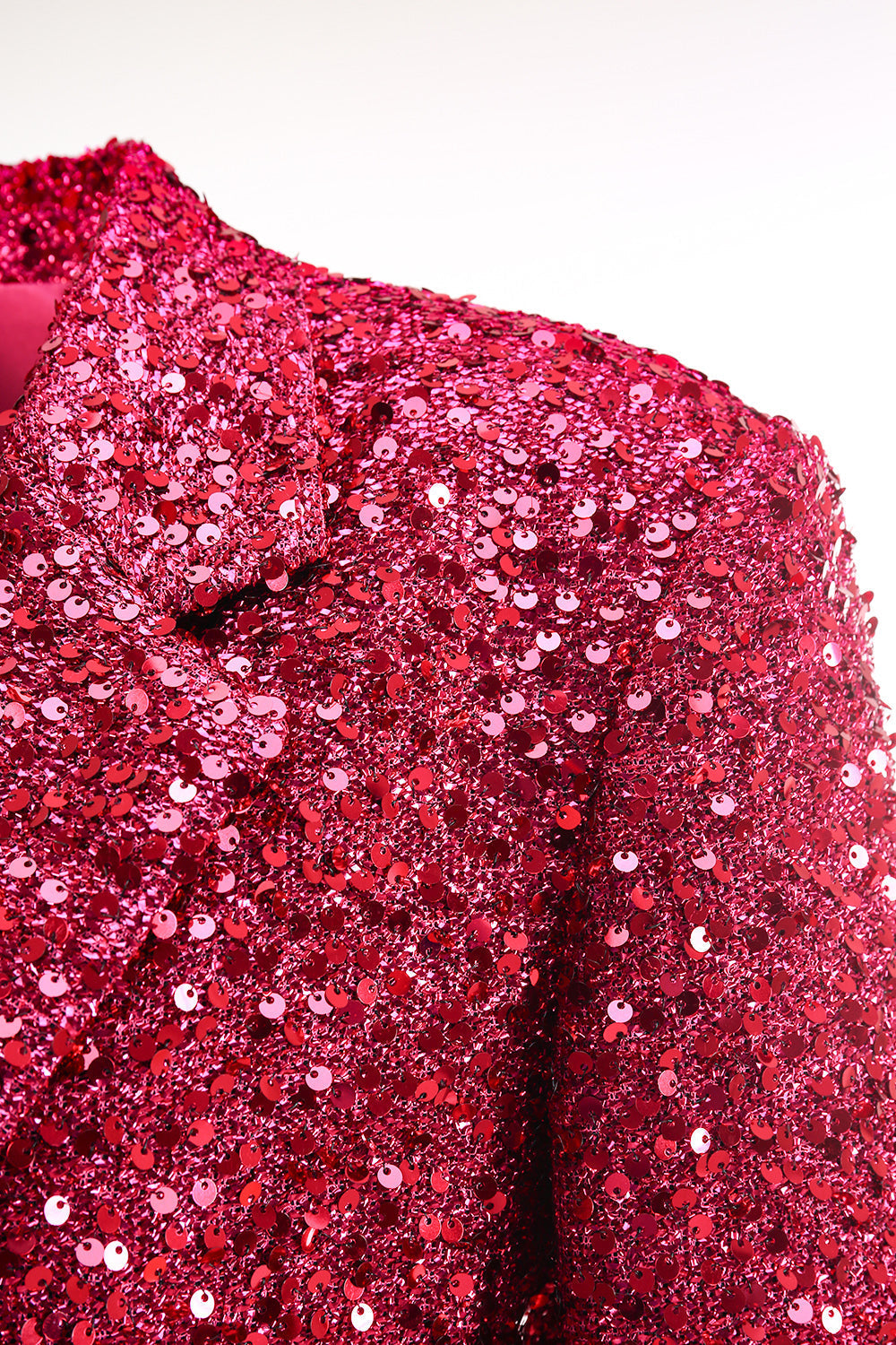Blazer long à encoche étincelant fuchsia pour femme