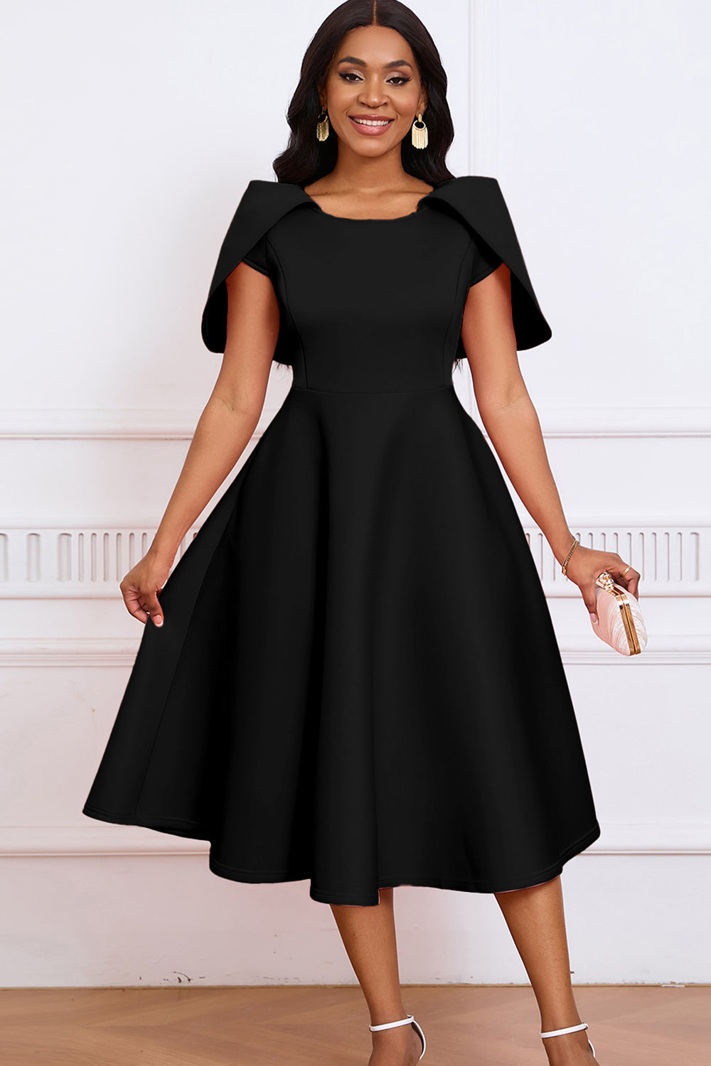 Fashion Elegant Socialite Banquet Party Long Shawl Dress Poncho Dress