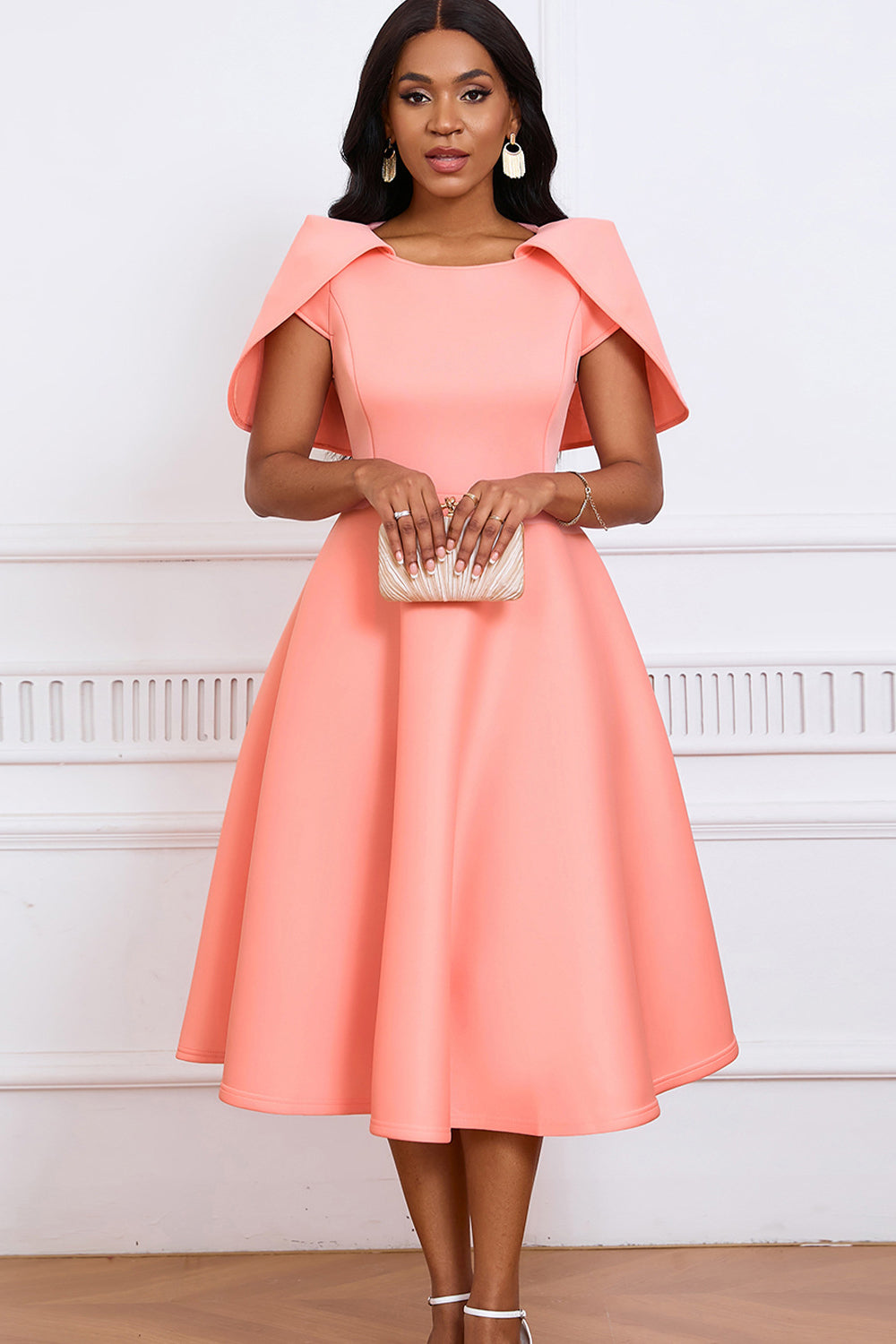 Fashion Elegant Socialite Banquet Party Long Shawl Dress Poncho Dress