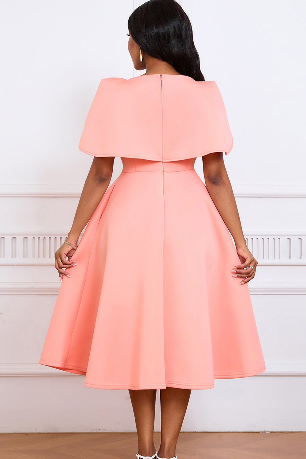 Fashion Elegant Socialite Banquet Party Long Shawl Dress Poncho Dress