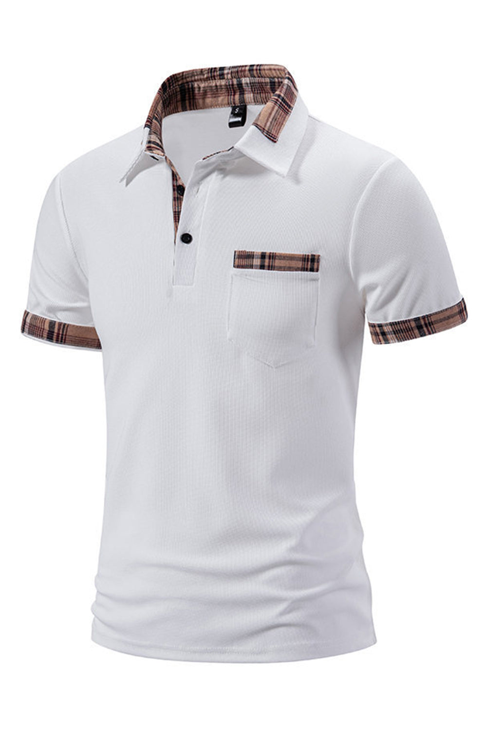 Polo décontracté blanc à manches courtes en coton pour homme