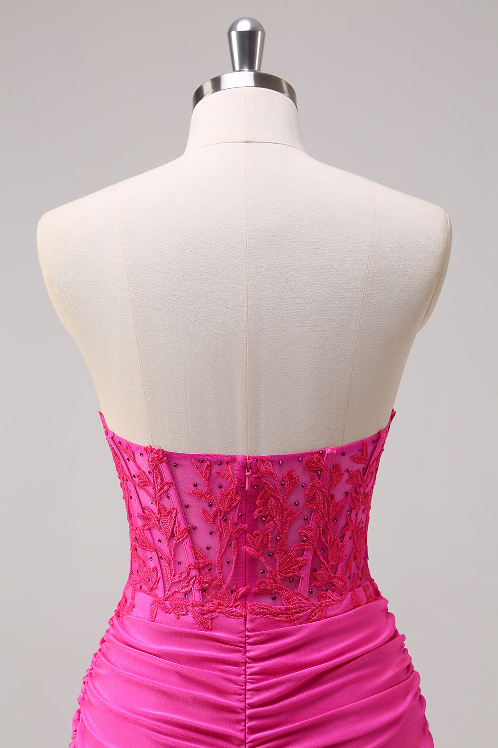 Corset Dark Green Mermaid Strapless Ruched Corset Long Prom Dress with Slit