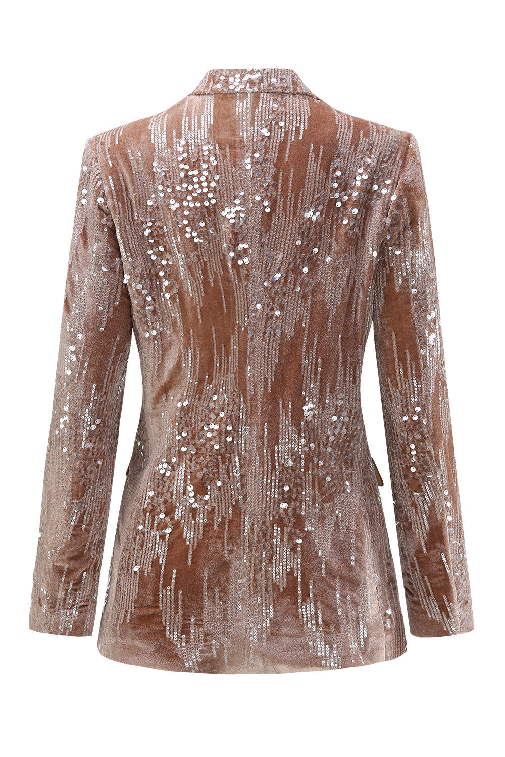 Sparkly Dusty Rose Velvet Notched Lapel Sequined 2-Piece Suit