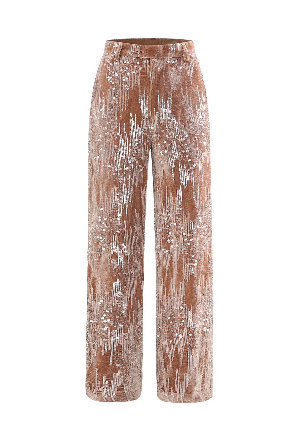 Sparkly Dusty Rose Velvet Notched Lapel Sequined 2-Piece Suit