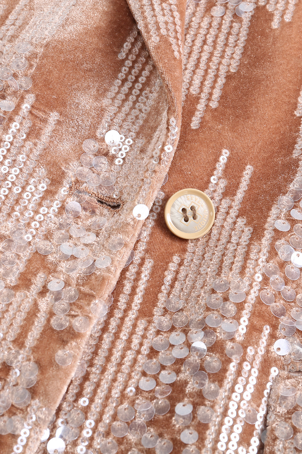 Sparkly Dusty Rose Velvet Notched Lapel Sequined 2-Piece Suit