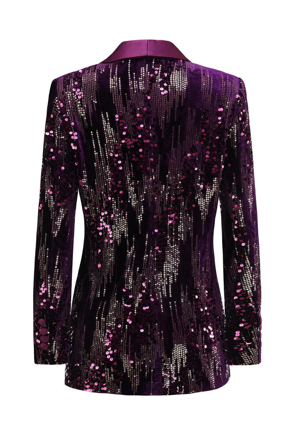 Blazer de bal à sequins et revers violet