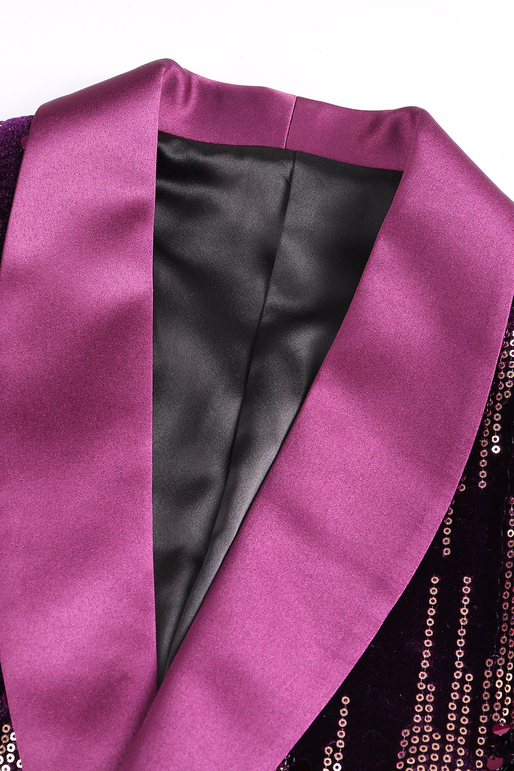 Blazer de bal à sequins et revers violet