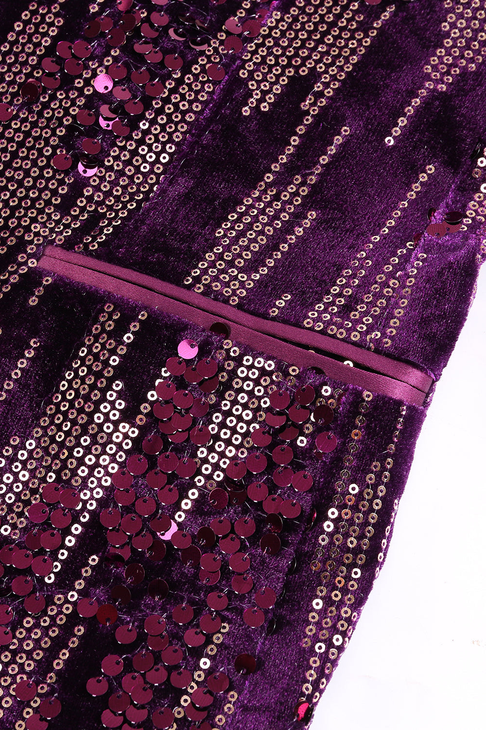 Blazer de bal à sequins et revers violet