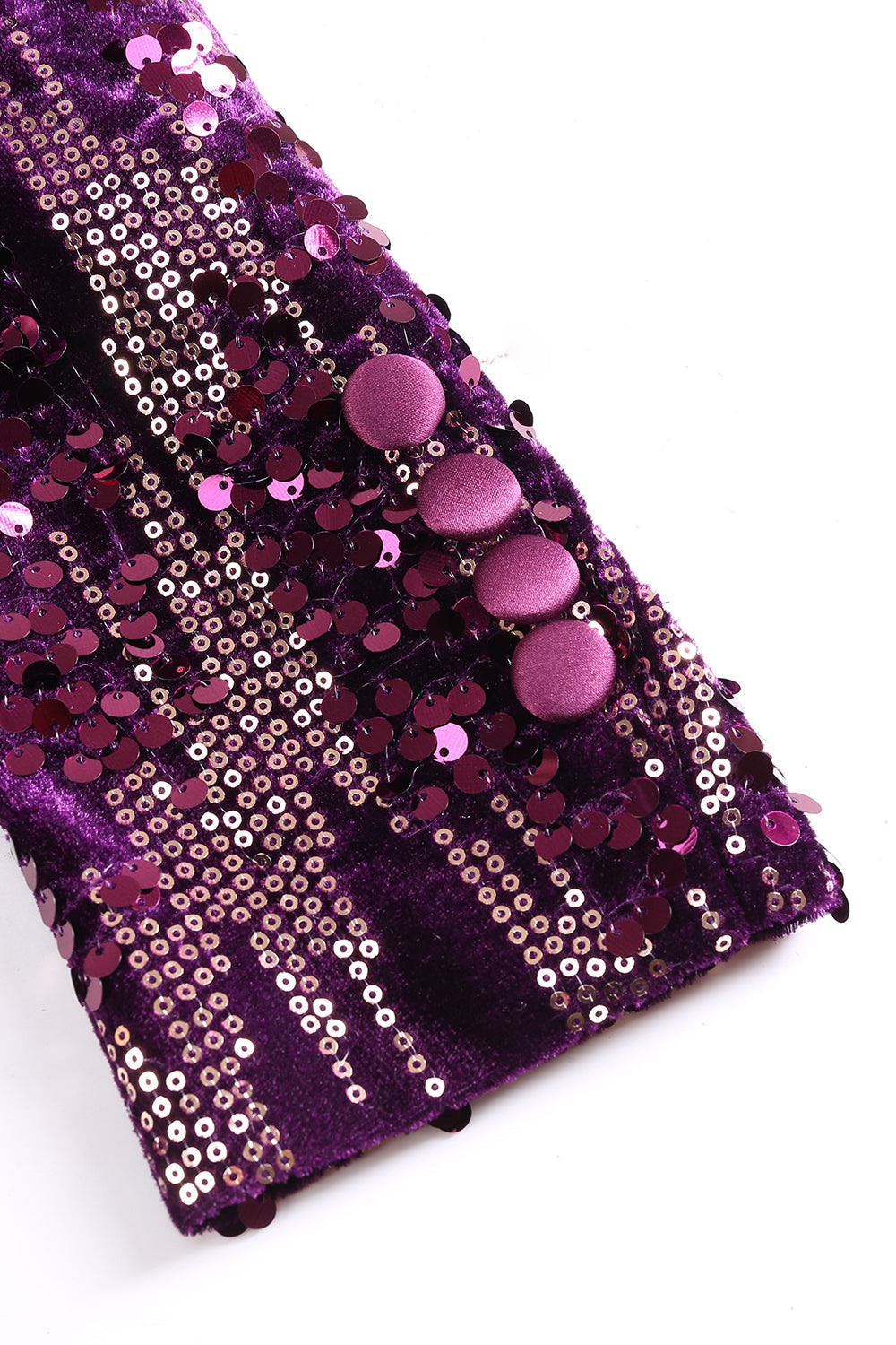 Blazer de bal à sequins et revers violet