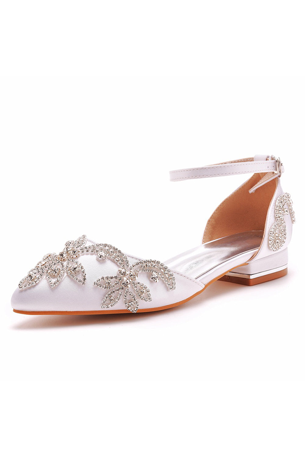 Zapatos de Novia Puntiagudos Blancos con Cuentas