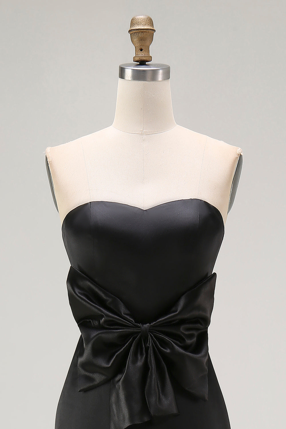 Robe de soirée sirène noire longue fendue sans bretelles