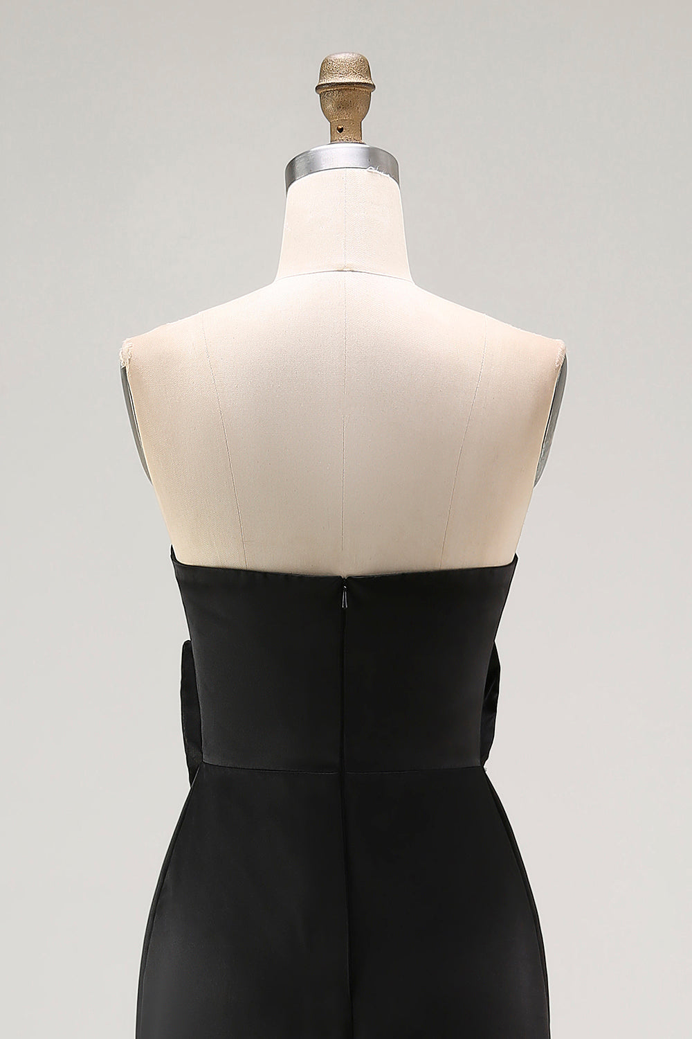 Robe de soirée sirène noire longue fendue sans bretelles
