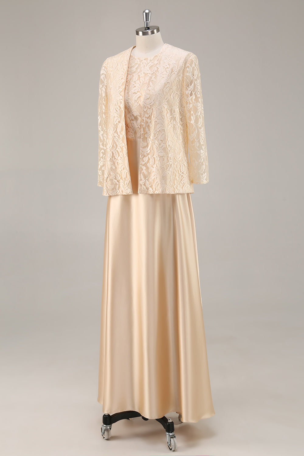 Robe de mariée A-Line 2 pièces en satin couleur champagne