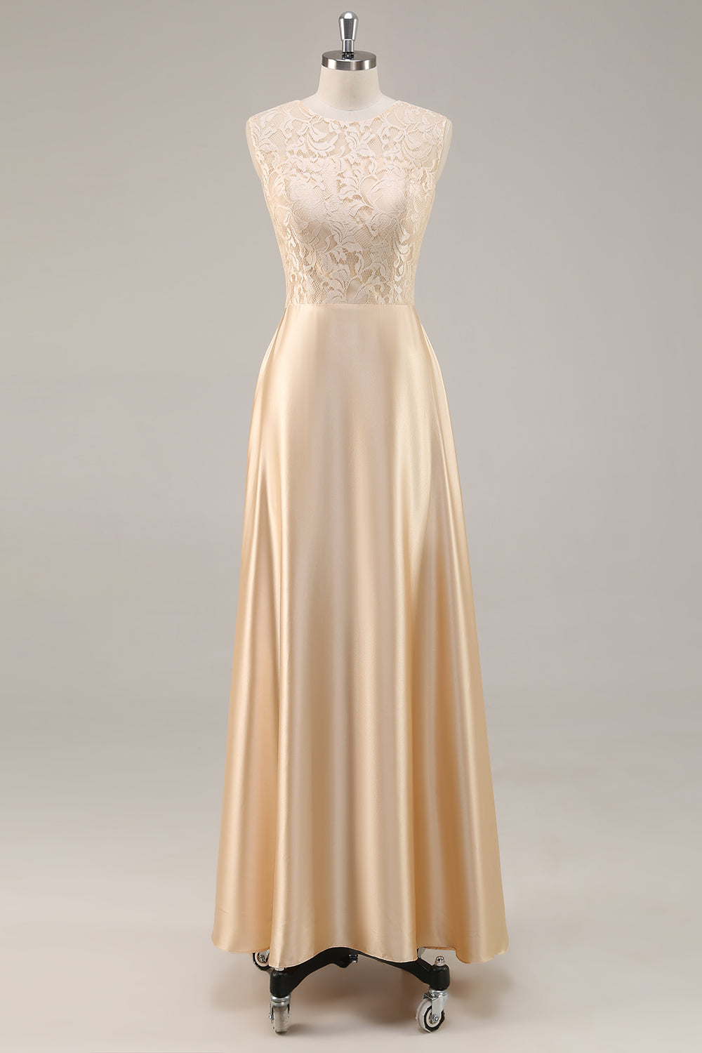 Robe de mariée A-Line 2 pièces en satin couleur champagne