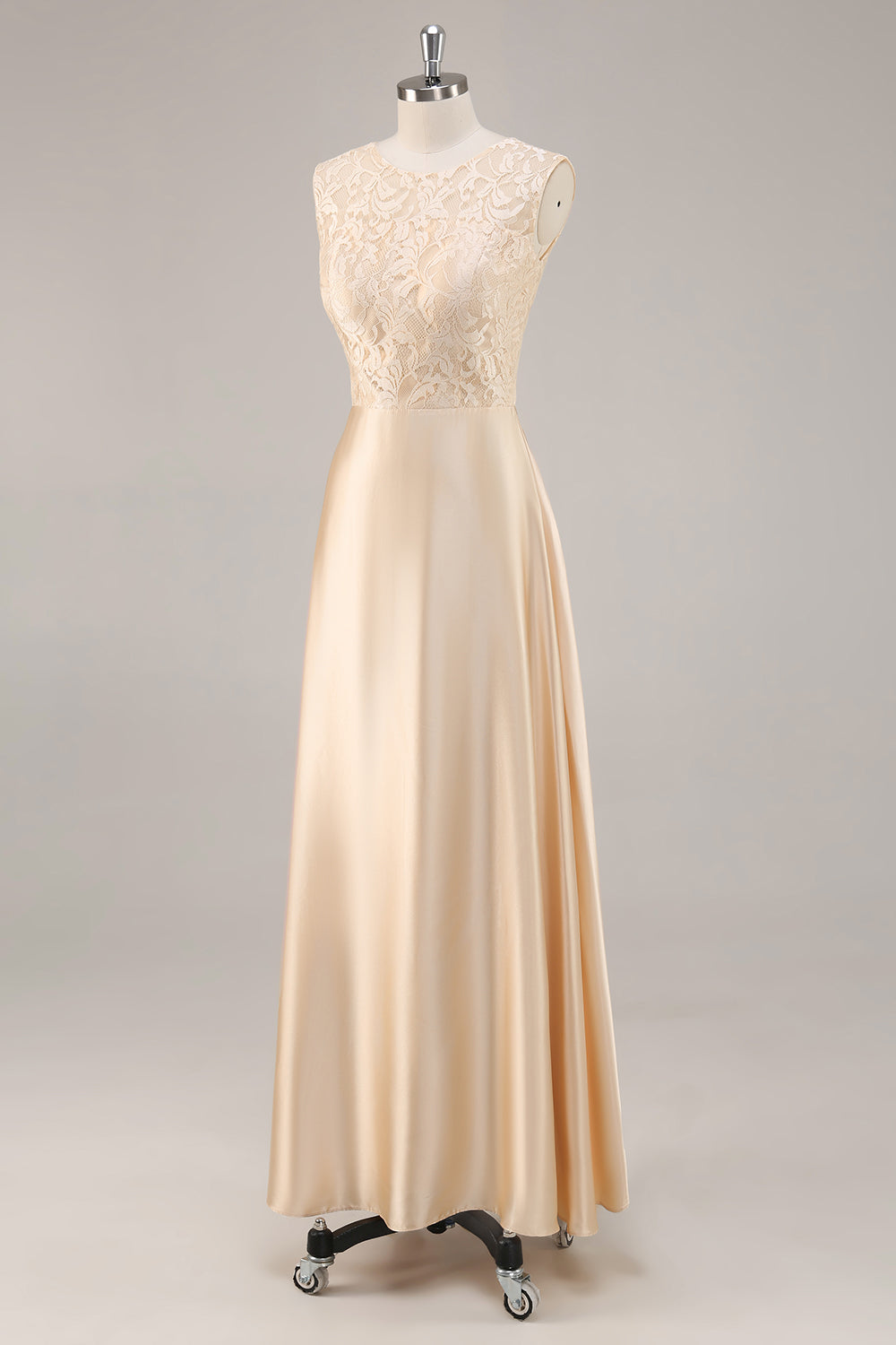 Robe de mariée A-Line 2 pièces en satin couleur champagne
