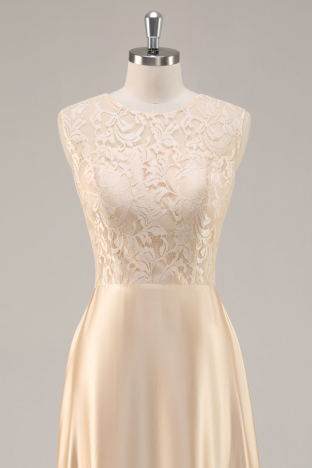 Robe de mariée A-Line 2 pièces en satin couleur champagne