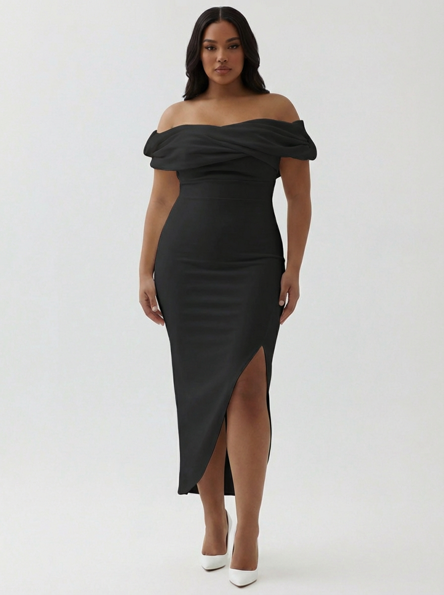 Robe de bal de fin d'année asymétrique en satin mat fourreau blanc à épaules dénudées