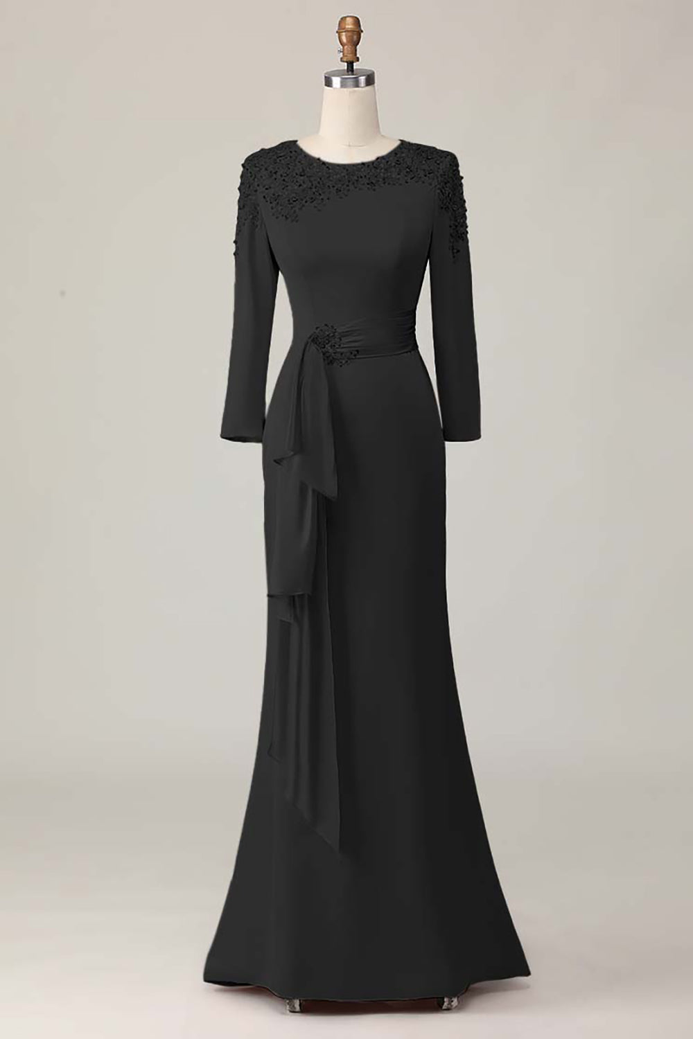 Blush Long Sleeves Sheath Mother Of The Bride Dress with Sequins